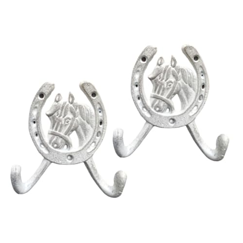 Uqezagpa Hufeisen-Wandaufhänger aus Gusseisen, für Zuhause, Garten, Dekoration, dekorativer Haken zum Aufhängen für drinnen und draußen, Hufeisenhaken, 2 Stück von Uqezagpa