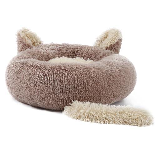 Uqezagpa Hundebett, rutschfeste Unterseite, Kaninchenohren, Schwanz, Sofa für kleine bis mittelgroße Haustiere, kreatives Haustierbett, niedliches Nest, kleine Haustierbetten für Hunde Uqezagpa Hundebett, rutschfeste Unterseite, Kaninchenohren, Schwanz, Sofa für kleine bis mittelgroße Haustiere, kreatives Haustierbett, niedliches Nest, kleine Haustierbetten für Hunde von Uqezagpa