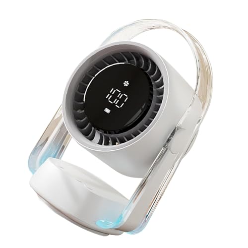 Uqezagpa Leiser Desktop-Ventilator mit Digitalanzeige, 100 Geschwindigkeitseinstellung und USB-wiederaufladbarem Akku, Kühlventilator für Zuhause von Uqezagpa