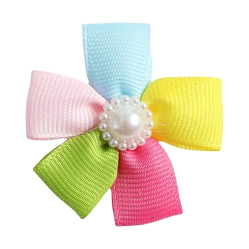 Uqezagpa Modische Haustier-Haarspange mit Blume, Haarnadel für Yorkshire-Terrier, einfach zu tragen, Entenschnabel-Clip für kleine Tierdekoration, bunter Hund von Uqezagpa