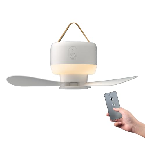 Uqezagpa Outdoor-Campingventilator, 3600 mAh, Fernbedienung, Deckenventilator, 3 Gänge, große Kapazität, Nachtlicht, starker Wind, Decke mit Licht Uqezagpa Outdoor-Campingventilator, 3600 mAh, Fernbedienung, Deckenventilator, 3 Gänge, große Kapazität, Nachtlicht, starker Wind, Decke mit Licht von Uqezagpa