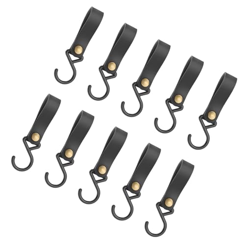 Uqezagpa S-förmige Haken, PU-Leder, 125 x 33 mm, Wäscheleinenhaken, multifunktional, zum Aufhängen von Kleidung und Taschen, 4 Farben Uqezagpa S-förmige Haken, PU-Leder, 125 x 33 mm, Wäscheleinenhaken, multifunktional, zum Aufhängen von Kleidung und Taschen, 4 Farben von Uqezagpa