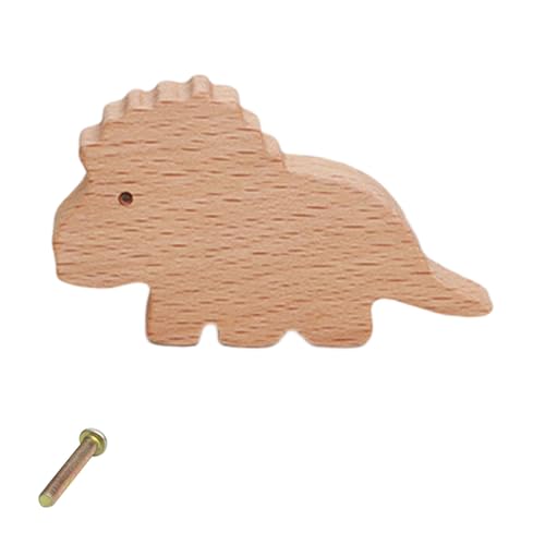 Uqezagpa Schrankknauf aus Naturholz, schöner Dinosaurier-Schubladengriff, dekorative Möbelgriffe für Kinderzimmer, Kleiderschrank, dekorative Möbelgriffe für Kinderzimmer von Uqezagpa