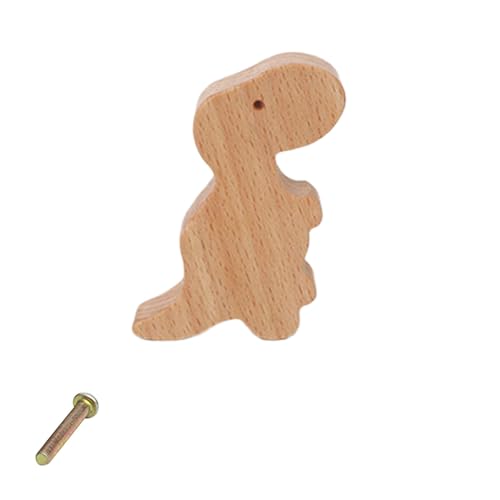Uqezagpa Schrankknauf aus Naturholz, schöner Dinosaurier-Schubladengriff, dekorative Möbelgriffe für Kinderzimmer, Kleiderschrank, dekorative Möbelgriffe für Kinderzimmer von Uqezagpa