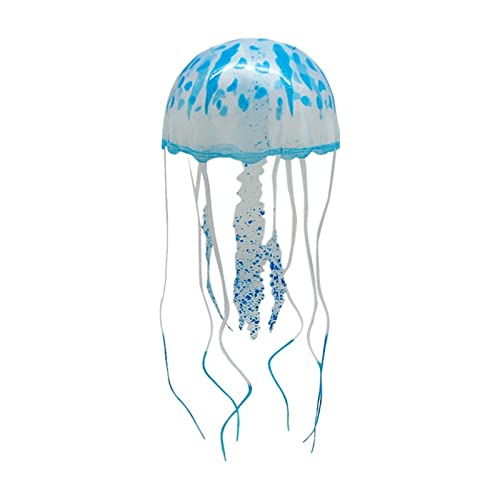 Uqezagpa Schwimmendes Aquarium-Spielzeug, dekoratives Aquarium-Zubehör, Schwimmquallen-Form, Spielzeug, leuchtende Aquarium-Dekorationen, Aquarium-Ornamente, lustig von Uqezagpa