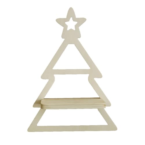 Uqezagpa Weihnachtsbaum-Wandregale aus Holz, schwebendes Wandregal für Weihnachtsbedarf und Kerzen-Display, Wandbehang Aufbewahrung Uqezagpa Weihnachtsbaum-Wandregale aus Holz, schwebendes Wandregal für Weihnachtsbedarf und Kerzen-Display, Wandbehang Aufbewahrung von Uqezagpa