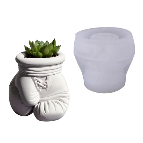Weiche Blumentopf-Silikonform, Boxhandschuh-Form, Harz-Pflanzgefäß, Zement, Schmuckschale, Stifthalter, Bastelwerkzeug, Zement-Pflanzgefäß, Silikonform von Uqezagpa