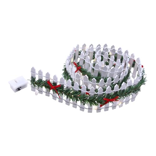 Weihnachtliche Miniatur-Feen-Gartenzaun, DIY, Holz, Lattenrost, Ornament, LED-Lattenrost für Puppenhäuser, Blumentöpfe, Garteneinfassung Weihnachtliche Miniatur-Feen-Gartenzaun, DIY, Holz, Lattenrost, Ornament, LED-Lattenrost für Puppenhäuser, Blumentöpfe, Garteneinfassung von Uqezagpa