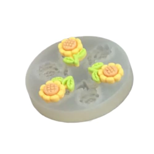 Wiederverwendbares Kuchendekorationswerkzeug, 4 Blumen-Silikonformen für Süßigkeitenherstellung und Blumen-Designs, flexibler Fondant von Uqezagpa