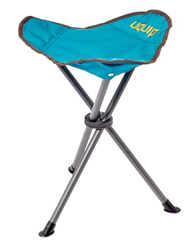 Uquip Dreibeinhocker Darcy Petrol I Faltbarer Campinghocker mit 100 kg Traglast I kompakter Klapphocker aus Stahl & Polyester I Falthocker für Camping, Wandern, Radtouren, Festivals & Reisen von Uquip