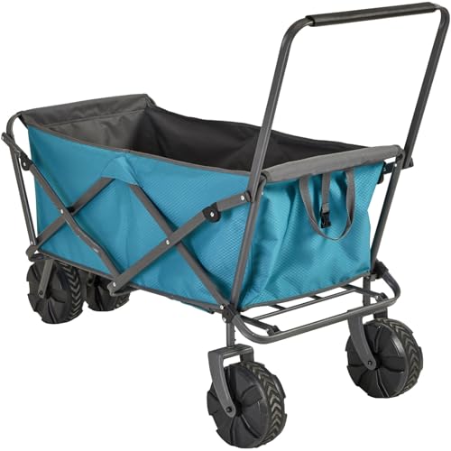 Uquip Strand Bollerwagen Buddy Handwagen Transport Karre Garten Wagen Faltbar Blue/Grey von Uquip