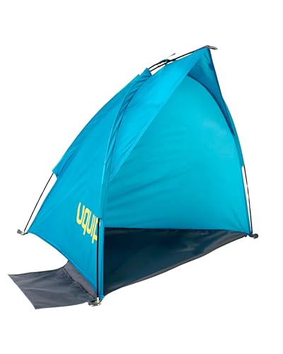 Uquip Strandmuschel Shelly Mini Petrol I 100 x 75 x 80 cm I UPF 50+ Strandzelt zum Schutz vor Sonne, Wind & Regen I tragbares Beach Zelt I ideal für Strand, Camping & Picknick von Uquip
