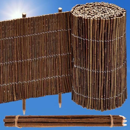UrFence 300x20 Weide Beeteinfassung Holz - Flexible Rasenkante - Mini Gartenzaun zum Stecken - Rollborder Beetumrandung - Baumumrandung Rund - Beetzaun Steckzaun Beeteinfassung Staketenzaun Rollzaun UrFence 300x20 Weide Beeteinfassung Holz - Flexible Rasenkante - Mini Gartenzaun zum Stecken - Rollborder Beetumrandung - Baumumrandung Rund - Beetzaun Steckzaun Beeteinfassung Staketenzaun Rollzaun von UrFence