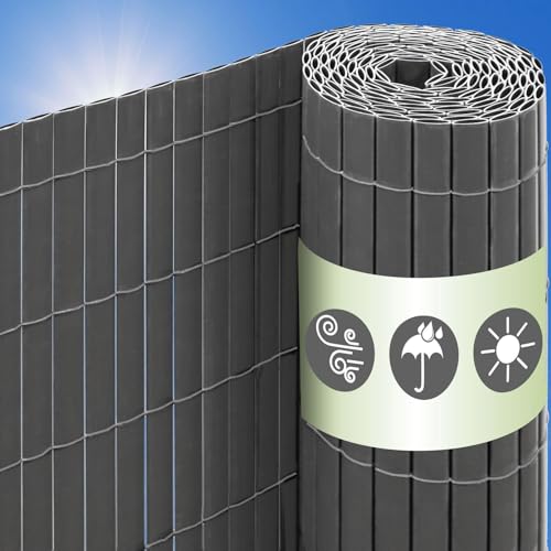 UrFence Stabil & Wetterfest: 80x300 PVC Sichtschutzmatte - Wind- und Sichtschutz Balkon Terrasse - Garten Sichtschutzzaun Kunststoff Zaunmatten - Balkonsichtschutz 90cm hoch - Terrassen Windschutz von UrFence