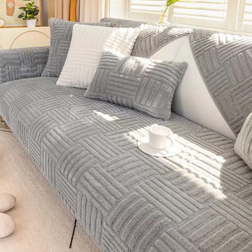 UracOn Sofabezug - Ultra Weicher Sofaschoner rutschfest - Universal Sofaschutz1 2 3 4-Seater L Shape Sofa Überzug Ecksofa U Form - Pets Dog Sofa Überwurf Sofaschut(Grau - 70 x 120 cm) von UracOn