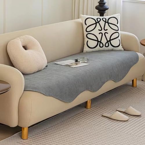 UracOn Sofabezug - Ultra Weicher Sofaschoner rutschfest - Universal 1 2 3 4 Sitzer Sofabezug u Form Couch überwurfdecke - Geeignet für alle Jahreszeiten (Dunkelgrau - 90 x 120 cm) von UracOn