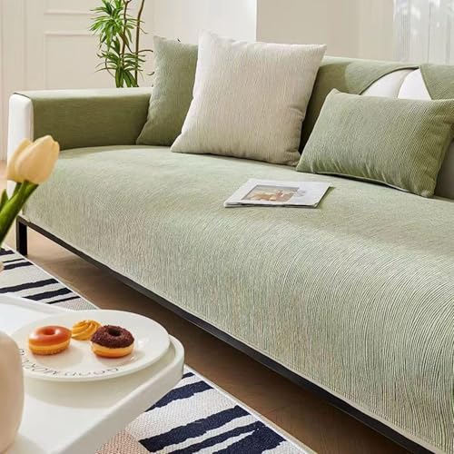 UracOn Sofabezug - Ultra Weicher Sofaschoner rutschfest - Universal 1 2 3 4 Sitzer Sofabezug u Form Couch überwurfdecke - Geeignet für alle Jahreszeiten (Grün - 70 x 150 cm) von UracOn