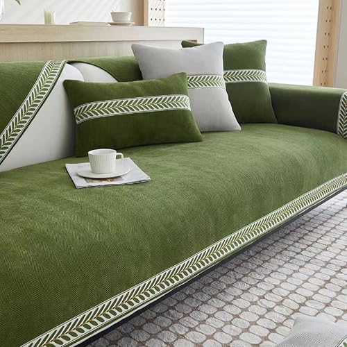 UracOn Sofabezug - Ultra Weicher Sofaschoner rutschfest - Universal 1 2 3 4 Sitzer Sofabezug u Form Couch überwurfdecke - Geeignet für alle Jahreszeiten (Grün - 70 x 180 cm) von UracOn