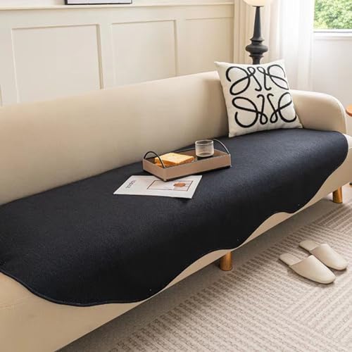 UracOn Sofabezug - Ultra Weicher Sofaschoner rutschfest - Universal 1 2 3 4 Sitzer Sofabezug u Form Couch überwurfdecke - Geeignet für alle Jahreszeiten (Schwarz - 90 x 180 cm) von UracOn