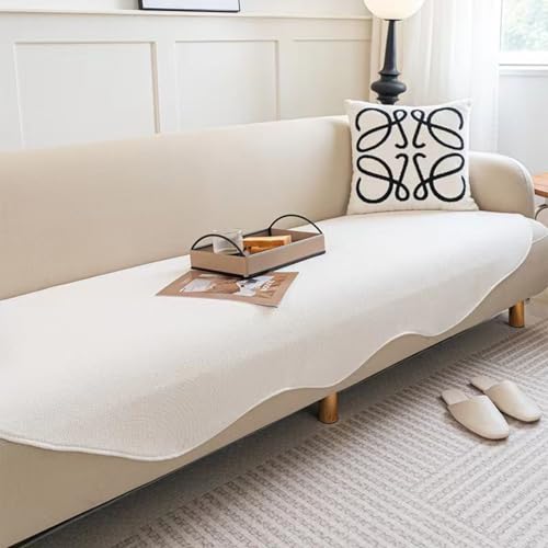 UracOn Sofabezug - Ultra Weicher Sofaschoner rutschfest - Universal 1 2 3 4 Sitzer Sofabezug u Form Couch überwurfdecke - Geeignet für alle Jahreszeiten (Weiß - 90 x 160cm) von UracOn