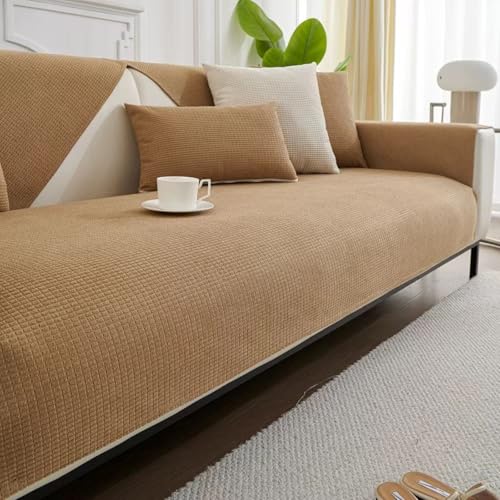 UracOn Sofaschoner rutschfest - Sofaschutz Für Haustier Katze Hunde - Universal 1 2 3 4 Sitzer Sofabezug u Form Couch - Geeignet für alle Jahreszeiten (Kaffeefarbe- 70 x 180 cm) von UracOn