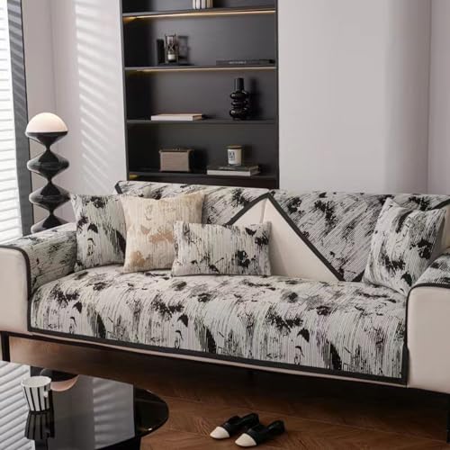 UracOn Sofaschoner rutschfest - Sofaschutz Für Haustier Katze Hunde - Universal 1 2 3 4 Sitzer Sofabezug u Form Couch - Geeignet für alle Jahreszeiten (Schwarz - 70 x 120 cm) von UracOn