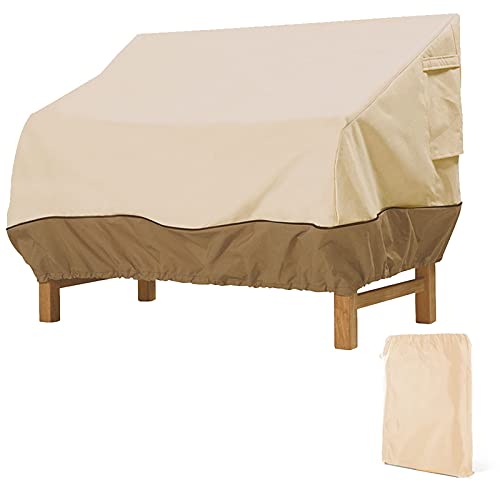 Gartenbank Abdeckung Gartenmöbel Sofa Schutzhülle Wasserabweisend Gartenbank Schutzhülle Silber Ausgekleidet Gartenbank Abdeckhaube UV Beständig Abdeckhauben für Gartenmöbel 210D Oxford,193x83x84cm von Uranbee