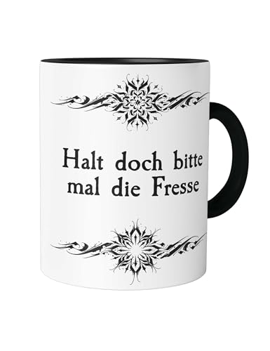 Urban Backwoods Halt Doch Bitte Mal Die Fresse Tasse mit Spruch Kaffeetasse von Urban Backwoods