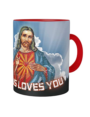 Urban Backwoods Jesus Loves You Tasse Mit Spruch Kaffeetasse von Urban Backwoods