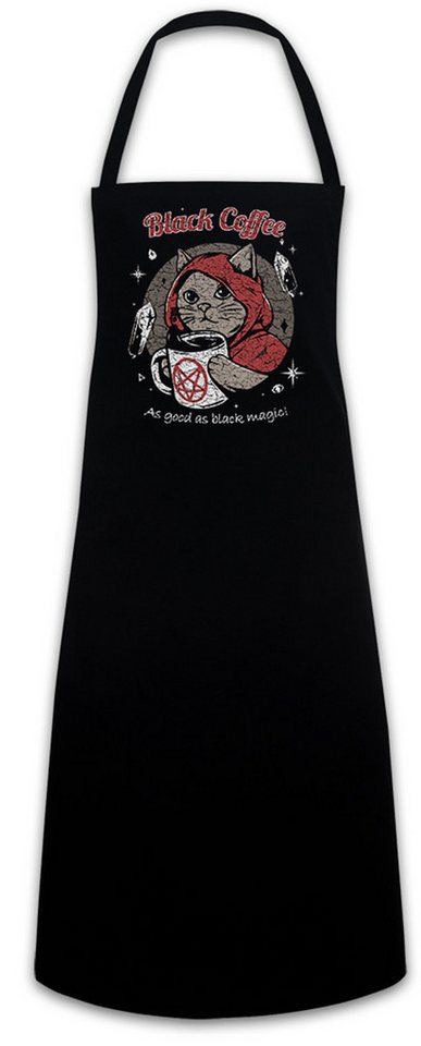 Urban Backwoods Kochschürze Black Coffee Magic Grillschürze Caffeine Katze Kaffee Hexe Witch Cat von Urban Backwoods