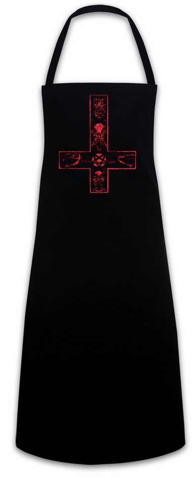 Urban Backwoods Kochschürze Satanic Cross Grillschürze Aleister Pentagram Religion 666 Satan Devil von Urban Backwoods