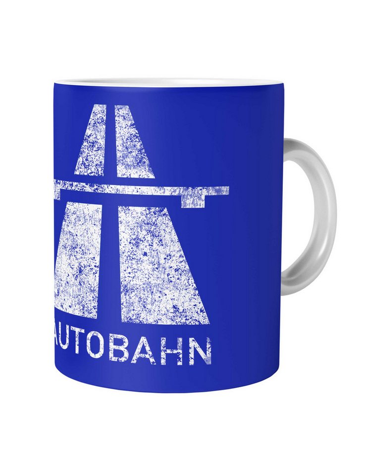 Urban Backwoods Tasse Autobahn Kaffeetasse Techno Acid Indie Sign Schild Road Elektro Pop, Keramik, Synthesizer 70s Synth Electro von Urban Backwoods