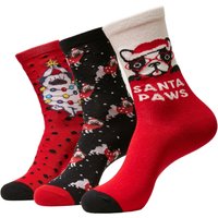 URBAN CLASSICS Basicsocken "Urban Classics Unisex Pug Christmas Socks 3-Pack", (1 Paar) von Urban Classics