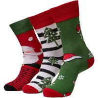 URBAN CLASSICS Basicsocken "Urban Classics Unisex Stripe Santa Christmas Socks 3-Pack", (1 Paar) von Urban Classics