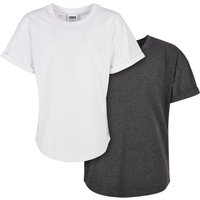URBAN CLASSICS Kurzarmshirt "Urban Classics Herren Boys Long Shaped Turnup Tee 2-Pack" 1 Stk. tlg. von Urban Classics