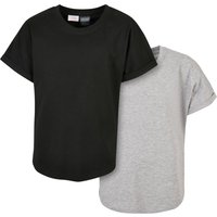 URBAN CLASSICS Kurzarmshirt "Urban Classics Herren Boys Long Shaped Turnup Tee 2-Pack" 1 Stk. tlg. von Urban Classics