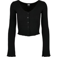 URBAN CLASSICS Langarmshirt "Urban Classics Damen Ladies Cropped Rib Cardigan" 1 Stk. tlg. von Urban Classics