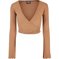 URBAN CLASSICS Longsleeve "Urban Classics Damen Ladies Cropped Rib Wrapped Longsleeve" 1 Stk. tlg. von Urban Classics