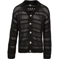 URBAN CLASSICS Strickfleecejacke "Urban Classics Herren Crocheted Cardigan", (1 St.), ohne Kapuze von Urban Classics