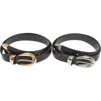 URBAN CLASSICS Synthetikgürtel "Urban Classics Chunky Buckle Loop Synthetic Leather Belt 2-Pack" von Urban Classics
