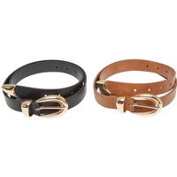 URBAN CLASSICS Synthetikgürtel "Urban Classics Chunky Buckle Loop Synthetic Leather Belt 2-Pack" von Urban Classics