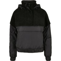 URBAN CLASSICS Winterjacke "Urban Classics Damen Ladies Sherpa Mix Pull Over Jacket" 1 Stk. tlg. mit Kapuze von Urban Classics