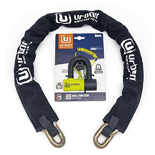 Urban UR59K100 Diebstahlsicherung für Motorrad, hohe Sicherheit, aus gehärtetem Stahl, 13,5 mm und solides Mini-U-Vorhängeschloss, 14 mm, für Motorrad, Roller und Elektrofahrrad, 100 cm, Schwarz/Gelb Urban UR59K100 Diebstahlsicherung für Motorrad, hohe Sicherheit, aus gehärtetem Stahl, 13,5 mm und solides Mini-U-Vorhängeschloss, 14 mm, für Motorrad, Roller und Elektrofahrrad, 100 cm, Schwarz/Gelb von urban