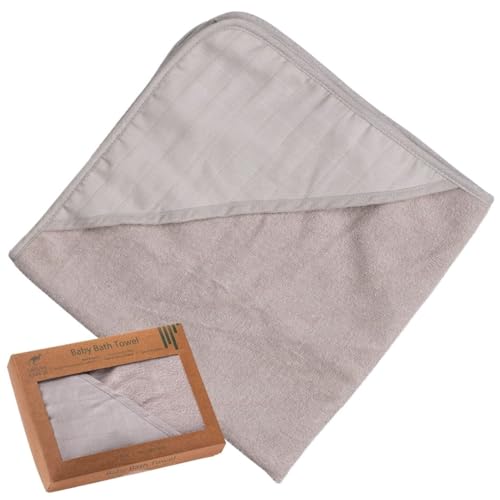 Urban Kanga Kapuzenhandtuch Baby Doppelseitiges Baby Badetuch Öko-Tex 100% Baumwolle Musselin (Moonstruck) von Urban Kanga