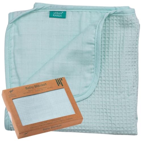 Urban Kanga Babydecke 2 Lagige Kuscheldecke Wickeltuch aus 100% Baumwolle 100 X 70 cm (Mint) von Urban Kanga
