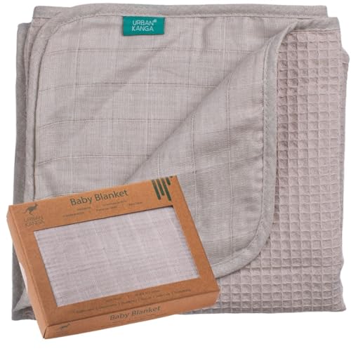 Urban Kanga Babydecke 2 Lagige Kuscheldecke Wickeltuch aus 100% Baumwolle 100 X 70 cm (Moonstruck) von Urban Kanga