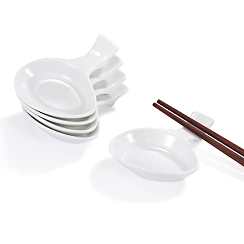 Urban Lifestyle Dipschalen Chopsticks 6 x Porzellan Saucenschälchen mit Stäbchenhalter (9 x 7,5 x 2,5cm) Sojasauce Chilly Essig Gewürze Sojasauce Schälchen, Sushi Schälchen Dipschale Maki von Urban Lifestyle