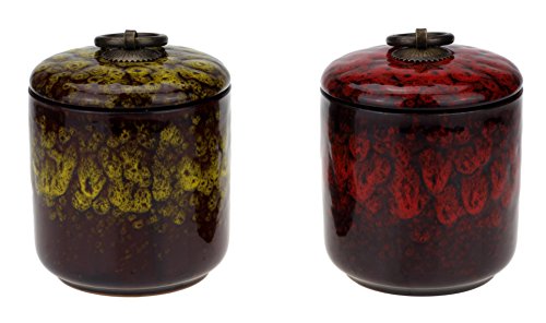 Urban Lifestyle Teedose Set / 2 handglasierte Tee-Behälter aus Keramik 220ml Sencha Rot/Gelb Urban Lifestyle Teedose Set / 2 handglasierte Tee-Behälter aus Keramik 220ml Sencha Rot/Gelb von Urban Lifestyle