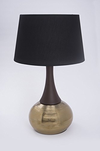 Urban Lifestyle Tischlampe/Tischleuchte Josefine mit gold/brauner Lampenbase und schwarzem Lampenschirm von Urban Lifestyle