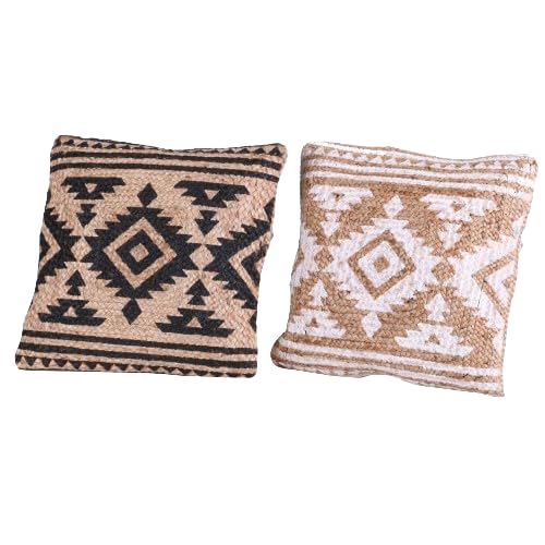Natural Living „100% Jute“ GEWEBTES Kissen AUS NATURJUTE 2 Farben Sortiert 45X45CM von Urban Living